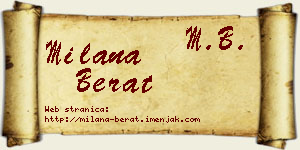 Milana Berat vizit kartica